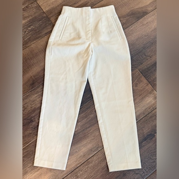 Zara High Waisted Ankle Length Pants/Trousers Beige (Size S Small) - Picture 9 of 16